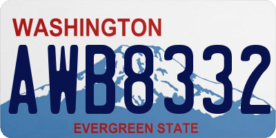 WA license plate AWB8332