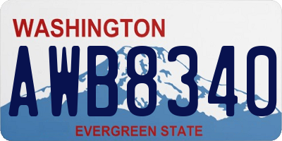 WA license plate AWB8340