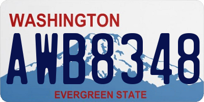 WA license plate AWB8348