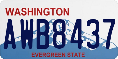 WA license plate AWB8437