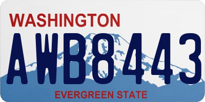 WA license plate AWB8443