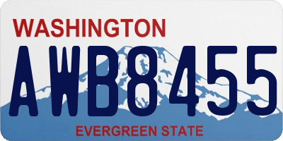 WA license plate AWB8455