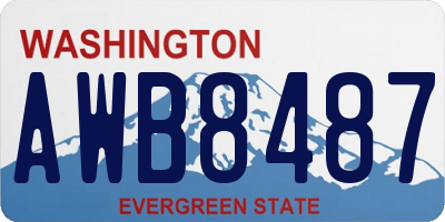WA license plate AWB8487