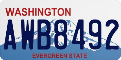 WA license plate AWB8492