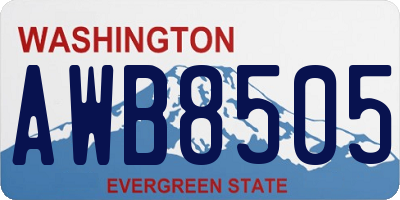 WA license plate AWB8505