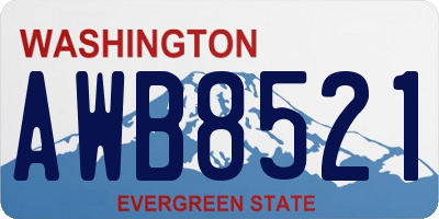 WA license plate AWB8521