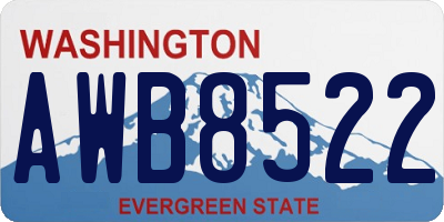WA license plate AWB8522
