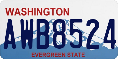 WA license plate AWB8524