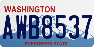 WA license plate AWB8537