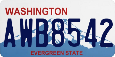 WA license plate AWB8542