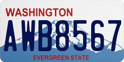 WA license plate AWB8567