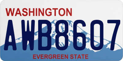 WA license plate AWB8607