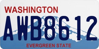 WA license plate AWB8612