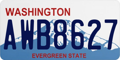 WA license plate AWB8627