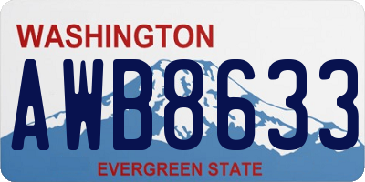WA license plate AWB8633