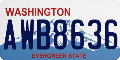 WA license plate AWB8636