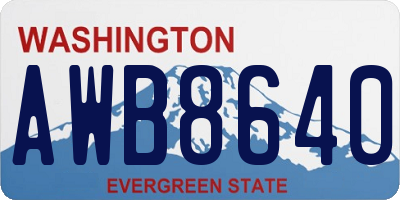 WA license plate AWB8640