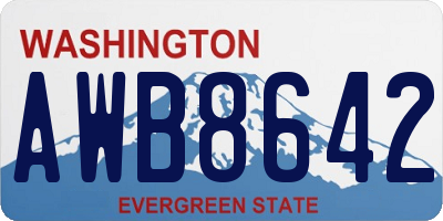 WA license plate AWB8642