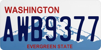 WA license plate AWB9377