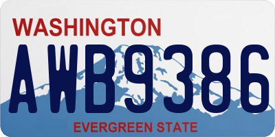 WA license plate AWB9386
