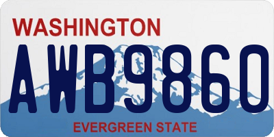WA license plate AWB9860