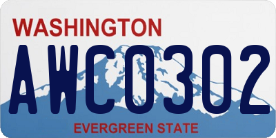 WA license plate AWC0302