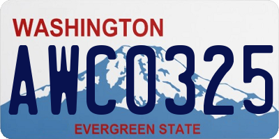 WA license plate AWC0325