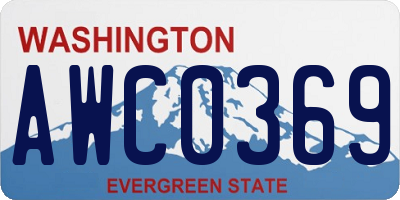 WA license plate AWC0369
