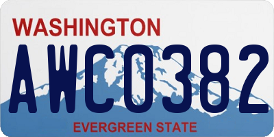WA license plate AWC0382