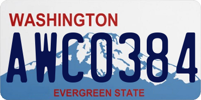 WA license plate AWC0384