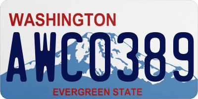WA license plate AWC0389