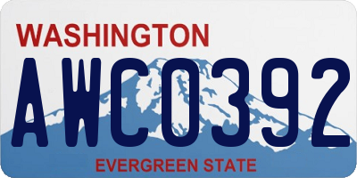 WA license plate AWC0392