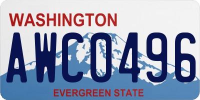 WA license plate AWC0496