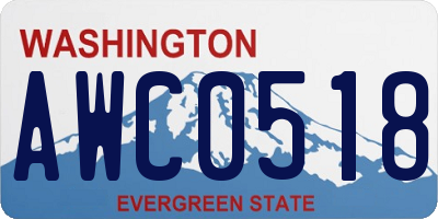WA license plate AWC0518