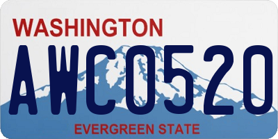 WA license plate AWC0520