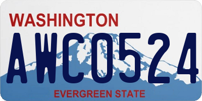 WA license plate AWC0524