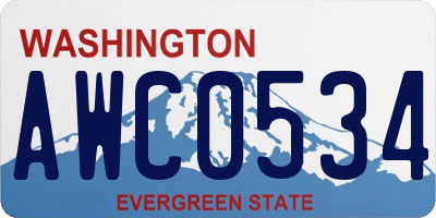 WA license plate AWC0534