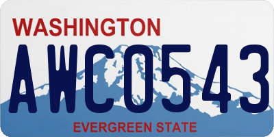 WA license plate AWC0543