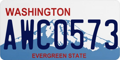 WA license plate AWC0573