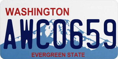 WA license plate AWC0659
