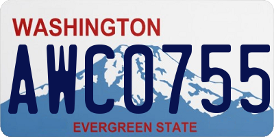 WA license plate AWC0755