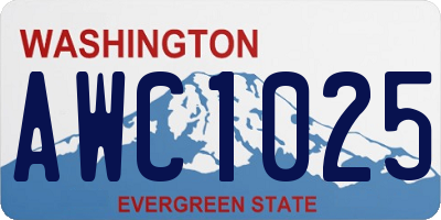WA license plate AWC1025