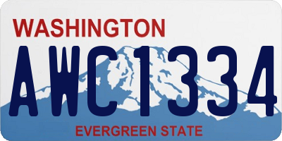 WA license plate AWC1334