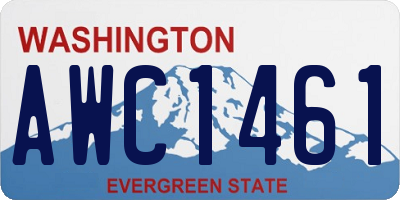 WA license plate AWC1461