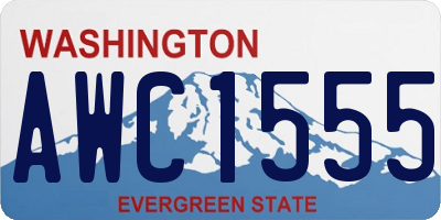 WA license plate AWC1555