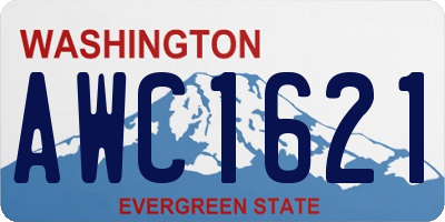 WA license plate AWC1621