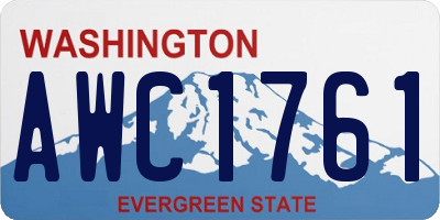 WA license plate AWC1761