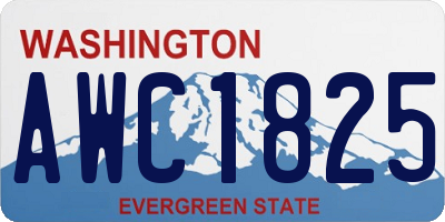 WA license plate AWC1825