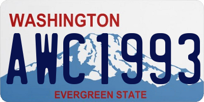WA license plate AWC1993