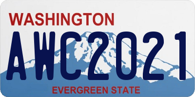 WA license plate AWC2021
